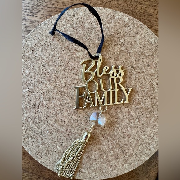 “Bless Our Family” Metal and Crystal Ornament - Picture 3 of 3